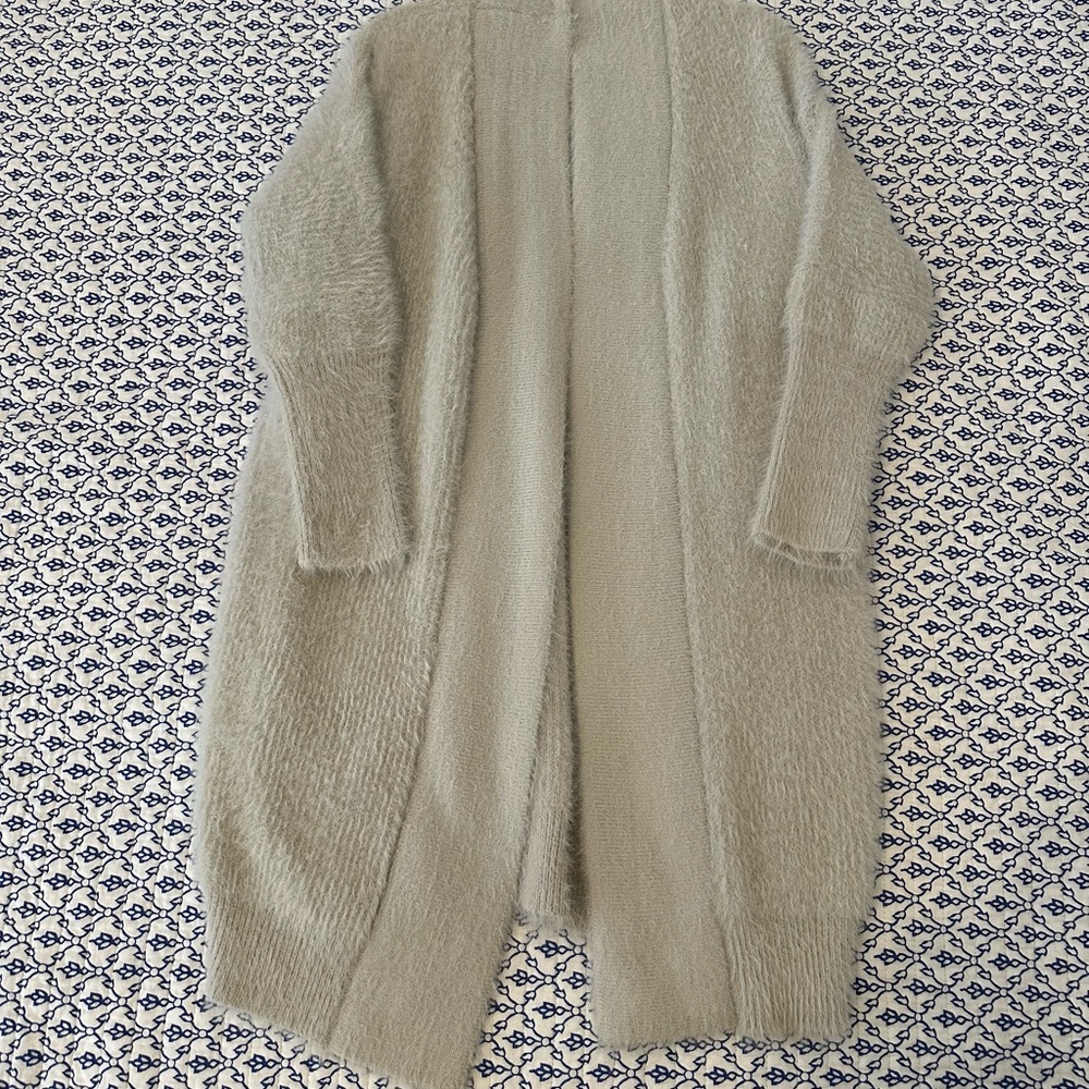 Cozy Gray Long Cardigan